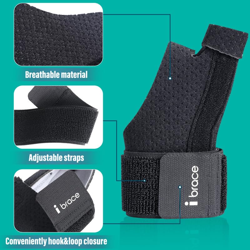 Reversible Thumb & Wrist Splint for BlackBerry Thumb, Trigger Finger, Adjustable Thumb Brace for Arthritis, Tendonitis, Sprained and Pain Relief，Wrist Stabilizer Support Carpal Tunnel，Men&Women Large/X-Large Black