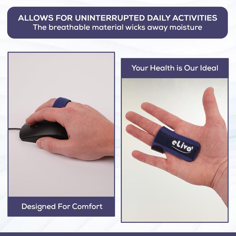 MedVance Elivo Finger Splint, Trigger Finger Support Brace for Thumb, Index, Middle, Ring, and Pinky Finger, One Size Fits All - 3 Pack Single Strap