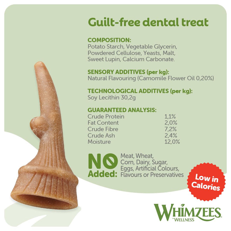 WHIMZEES Antler L, 6 Pieces – Dog Dental Stix, Size L, Dog Dental Sticks for Large Breeds, Natural and Grain Free, Rawhide-Free, Vegetarian, No Added Sugar 360 g (Pack of 1)