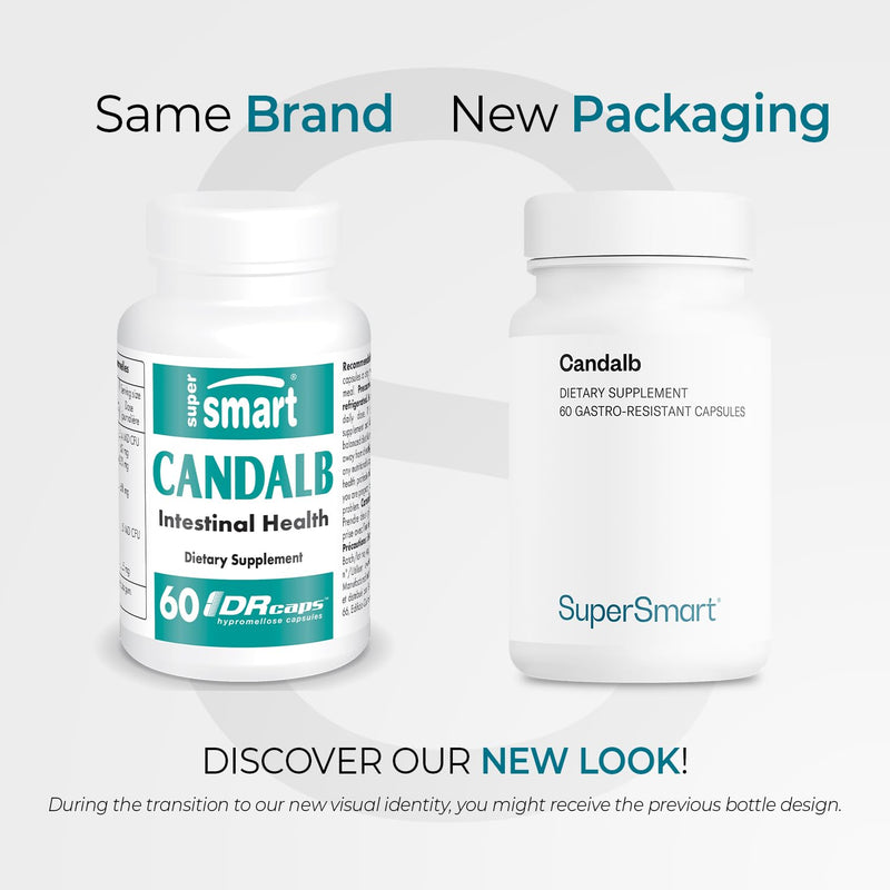 Supersmart - Candalb - with Lactobacillus Acidophilus, Rhamnosus & Inulin - Probiotics & Prebiotics Supplements - Help Balance Intestinal & Intimate Microflora | Non-GMO & Gluten Free - 60 DRCaps