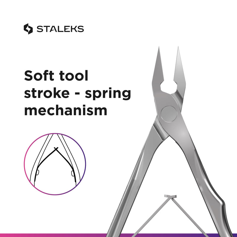 Staleks Pro Expert 61 Ingrown Toenail Nippers – 12mm Blades – Narrow Tips with Safe Ends – Stainless Steel – Professional Pedicure Tool 12 mm
