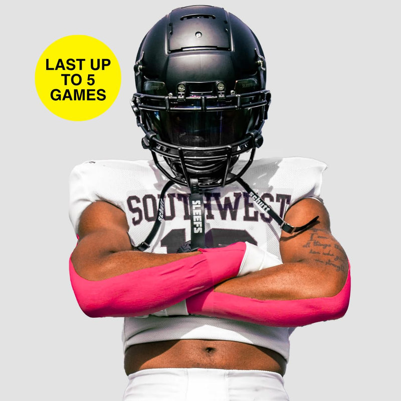 SLEEFS Pink Turf Tape Football - Extra Wide Waterproof Sports Athletic Tape - Flexible Breathable Ultra Sticky for Arms, Wrists, Ankles, Injuries - Lacrosse, Soccer, Baseball, Basketball