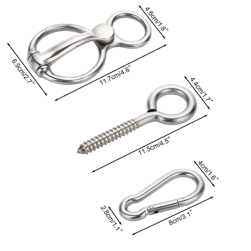Sumnacon Stainless Steels Horse Tie Ring, Sturdy Horse Trailer Ties with Eye Bolt,Quick Snap - Solid Horse Safety Tie Ring for Traning Horse and Prevent Horses from Pulling Back, Silver - BeesActive Australia