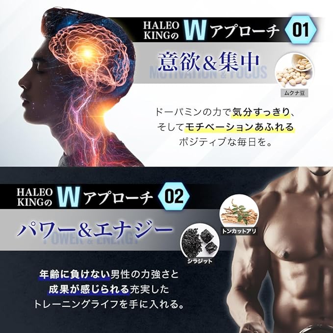 HALEO KING Mucuna Bean 15000mg Purified Shilajit 7500mg Tongkat Ali LJ100 6000mg Contains 3 carefully selected ingredients 120 capsules 30 doses - BeesActive Australia