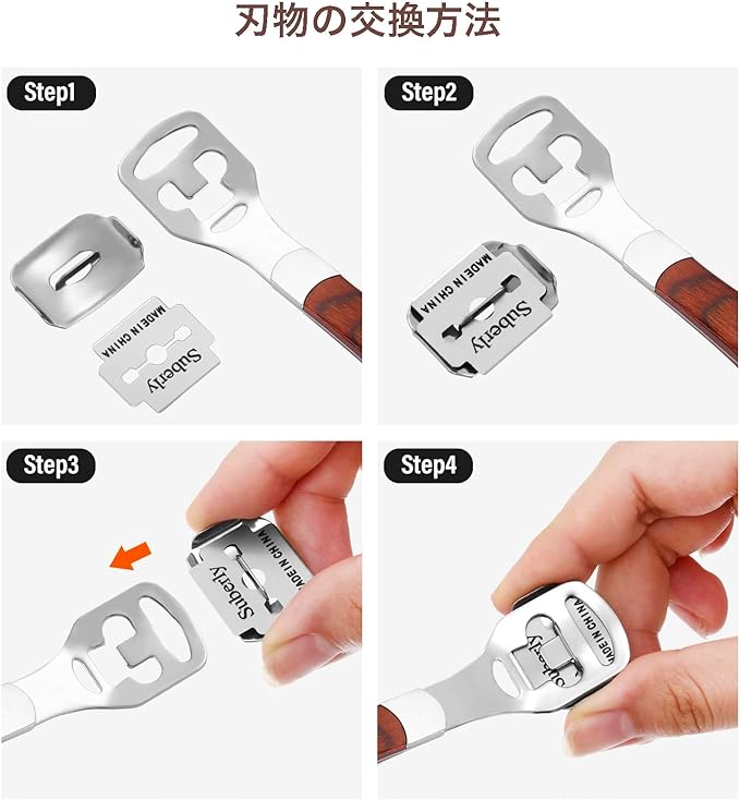 Tribetter Exfoliating Heel File Cuticle Care Set, Fish Eye Cutter, Foot Care, Foot File, Washable for Wet and Dry Feet (Includes 10 Replacement Blades) (White) - BeesActive Australia
