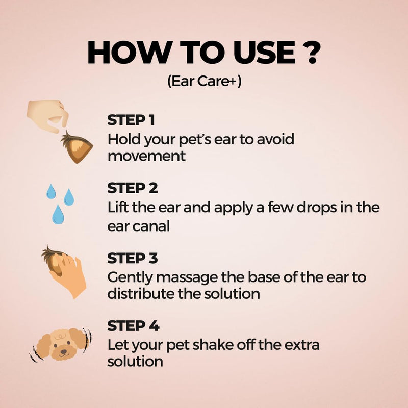 Moe Puppy Ear Care+ Dog Ear Cleaner Solution | Ear Drops for Dogs & Cats | Removes Wax Build Up, Relieves Itchy Ears & Eliminates Ear Odour | Gentle Ear Cleaning Solution (100ml)