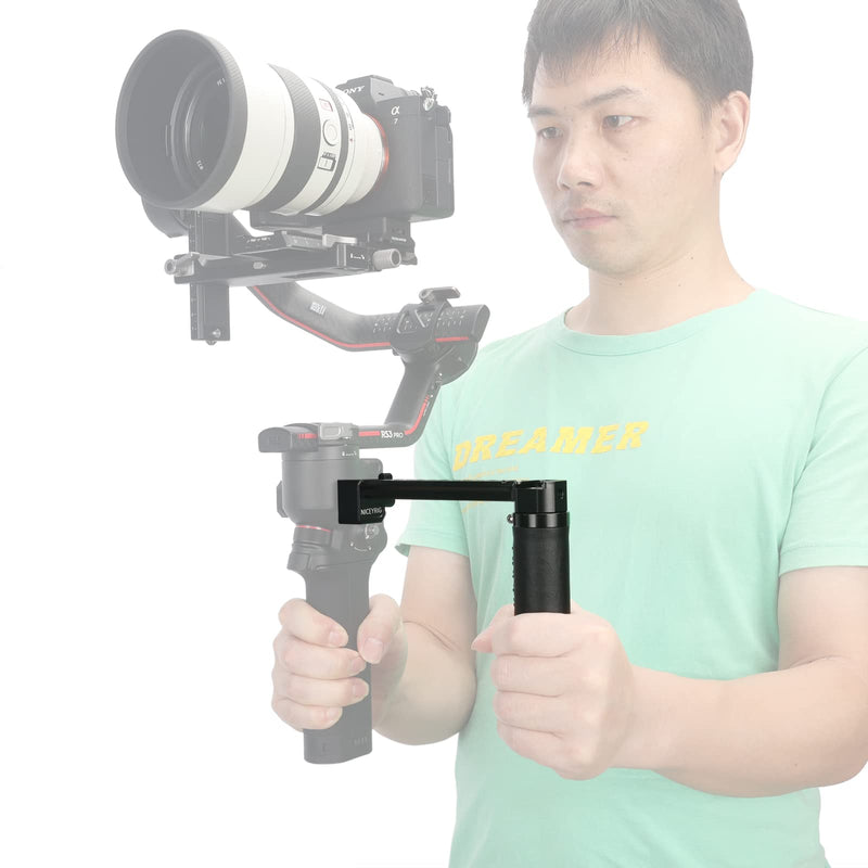 NICEYRIG Side Handle Grip for DJI RS4 / RS4 Pro / RS3 / RS3 Pro / RS2 / RSC2, Gimbal Stablilizer Support Leather Handgrip with Extension Arm - 523 - BeesActive Australia