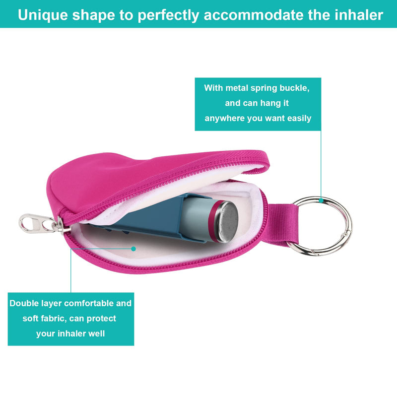 Beautyflier Asthma Inhaler Case Holder Travel Handy Mini Bag for Adults and Kids, Does Not Include Inhaler (Hot Pink) Hot Pink - BeesActive Australia