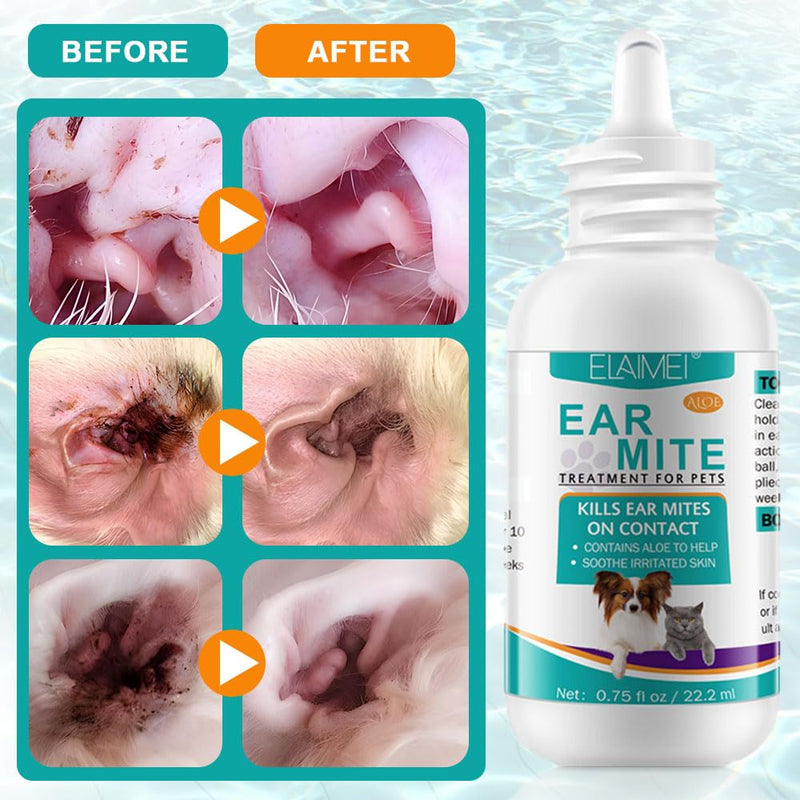 Dog Ear Infection Treatment Dog Ear Drops Ear Mite Treatment For Dog Ear Cleaner for Alleviation Suffering From, Ear Mites, Ear Inflammation Itching and Odours Stinky Stuff