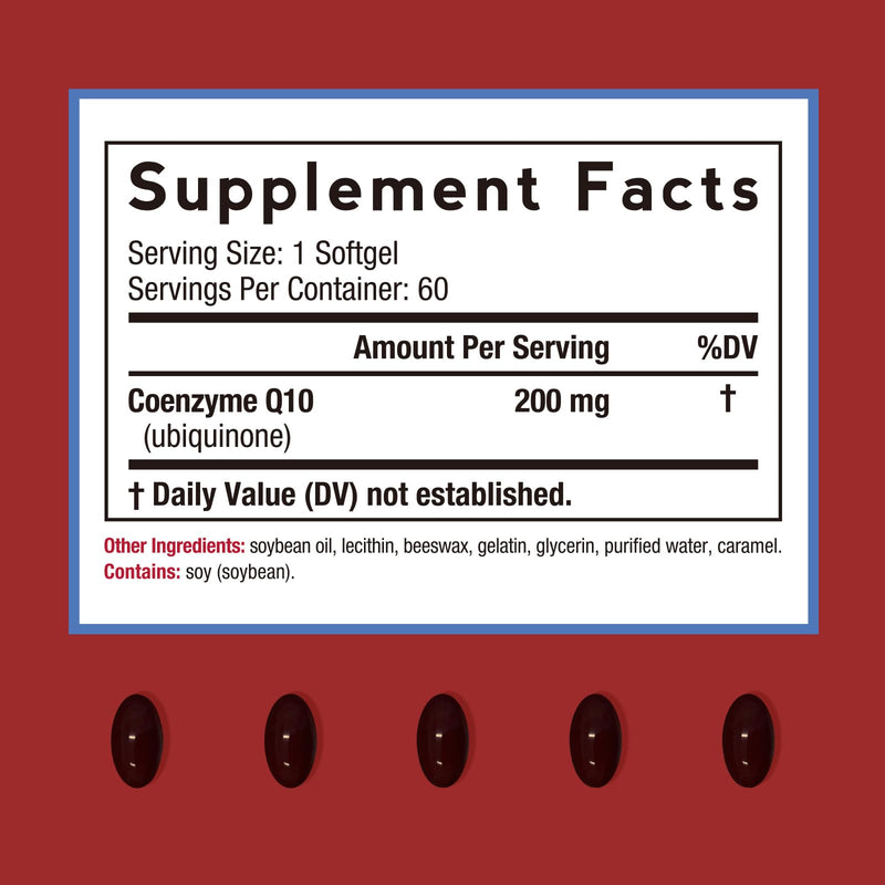 Doctor's Recipes CoQ10 200mg, 60 Softgels, Highly Absorbable Coenzyme Q10, Antioxidant Support & Cellular Energy Boost, Improves Heart, Vascular & Muscle Health, Non-GMO, 2 Month Supply