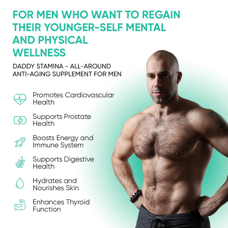 Daddy Stamina Sea Moss Capsules - Pure Seaweed Supplement for Energy and Skin Health, Ultimate Anti-Aging Natural Supplement for Men 1