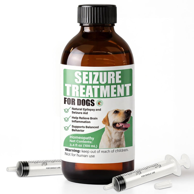 Seizure Support Liquid for Dogs & Cats 100 mL | Natural Epilepsy Supplement | Helps Reduce Frequency & Intensity of Seizures | Easy to Give with 3 ml Dropper