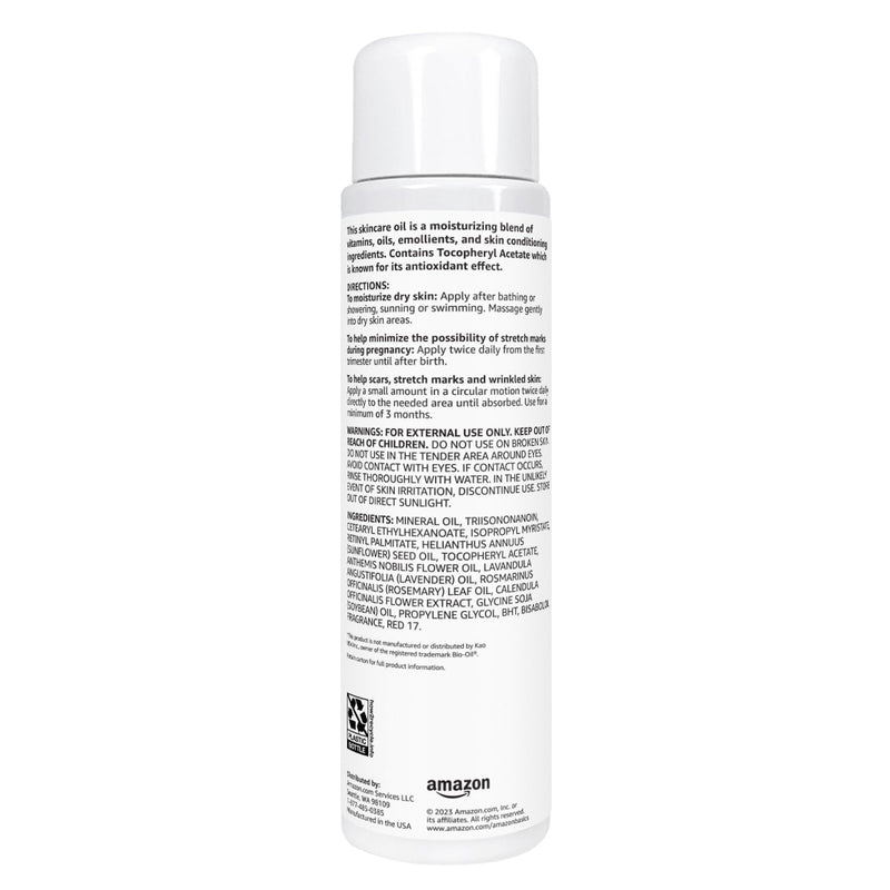 Amazon Basics Moisturizing Body Oil for Skin with Vitamins A & E, Antioxidant Skincare Oil, 6.7 fl oz 6.7 Fl Oz (Pack of 1)