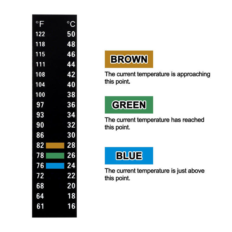 4pcs Aquarium Thermometer Strip, Adhesive Temperature Sticker Aquarium Thermometer Fish Tank Sticker Fish Tank Test Strips Fish Tank Thermometer Stick on for Brewing Aquarium - BeesActive Australia