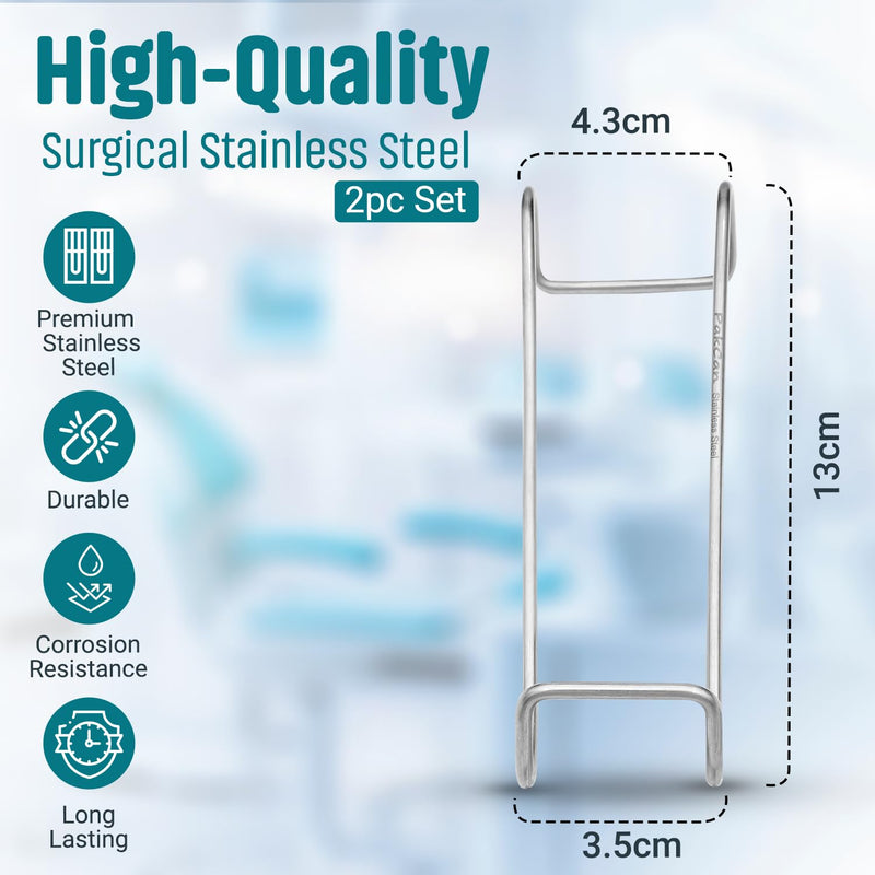 Dental Columbia Cheek Retractor 2 pc Set - High-Quality Surgical Stainless Steel, Ergonomic Design for Optimal Comfort - Autoclavable