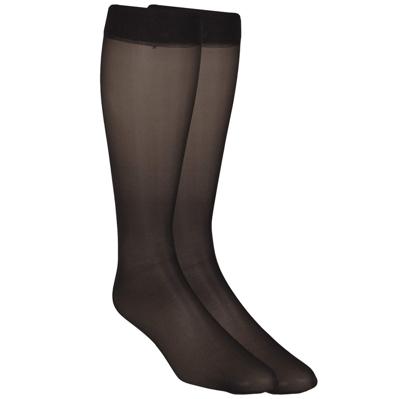 NuVein Sheer Compression Stockings for Women, 8-15 mmHg Support, Light Denier, Knee High, Closed Toe, Black, Large Large (1 Pair)