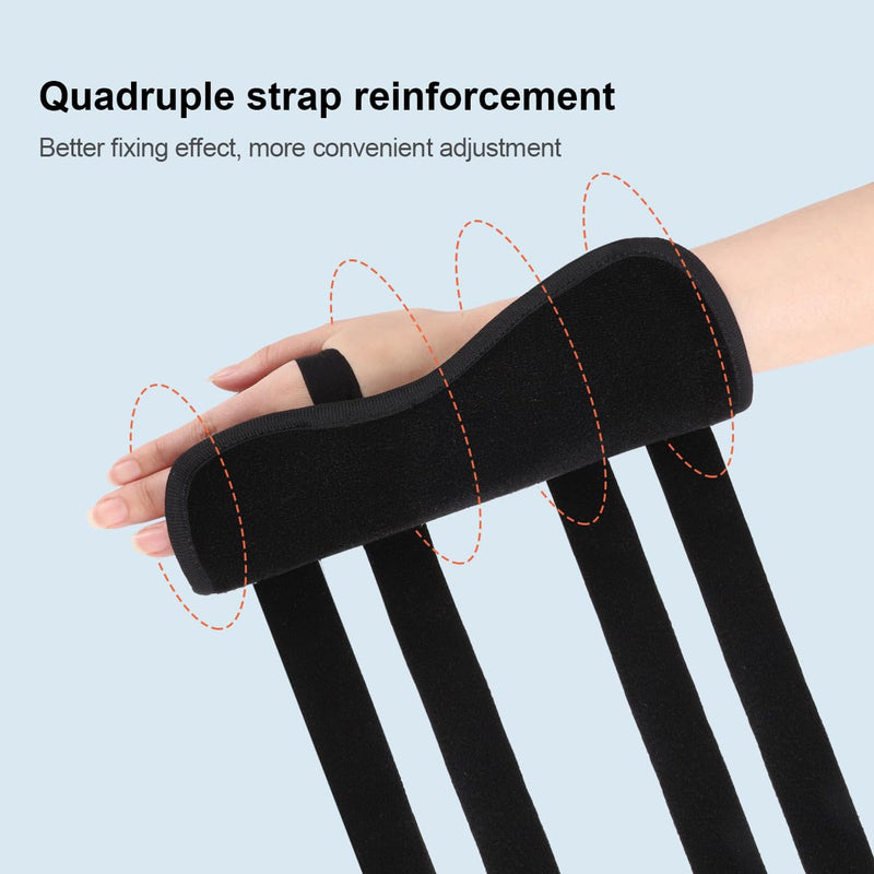 Pinky & Ring Finger Splint Brace - Left Hand Brace Support for Boxer Fracture, Mallet Finger & Dislocation, Arthritis, Sprain, Broken, Little Finger Cast Immobilizer Straightener (4th/5th Metacarpal) Medium Left Black 1