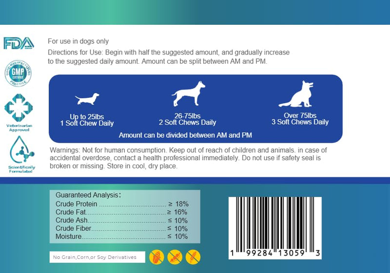 Dog Allergy Chews 90ct - Daily Itch & Allergy Relief Soft Chews with Salmon Oil, Turmeric, Colostrum & Probiotics for Skin & Coat Health
