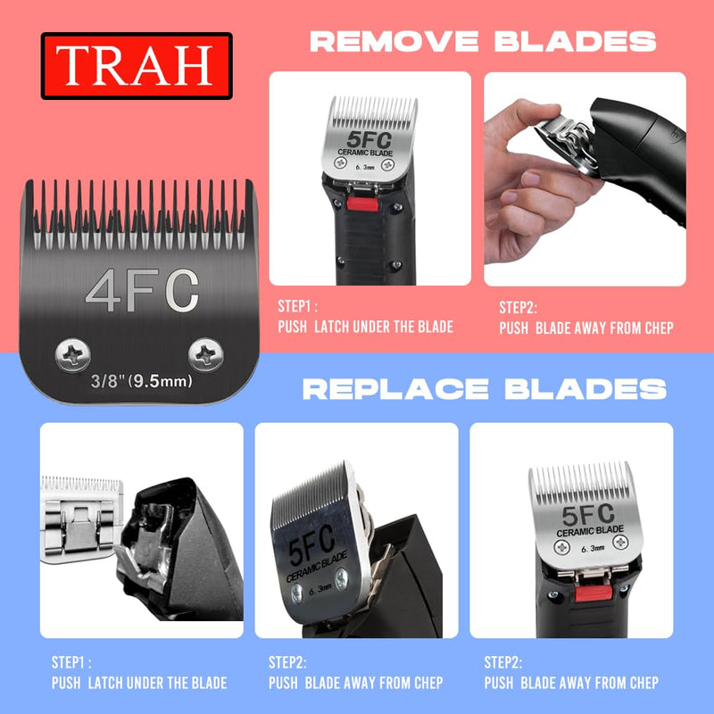 10# Blade Dog Grooming Clipper Replacement Blades Compatible with Andis Dog Clippers,Most A5, Wahl KM Series Clippers,Detachable Ceramic Blade,Size-10#, 1/16-Inch Cut Length (1.5mm) Black 10# 1.5mm - BeesActive Australia