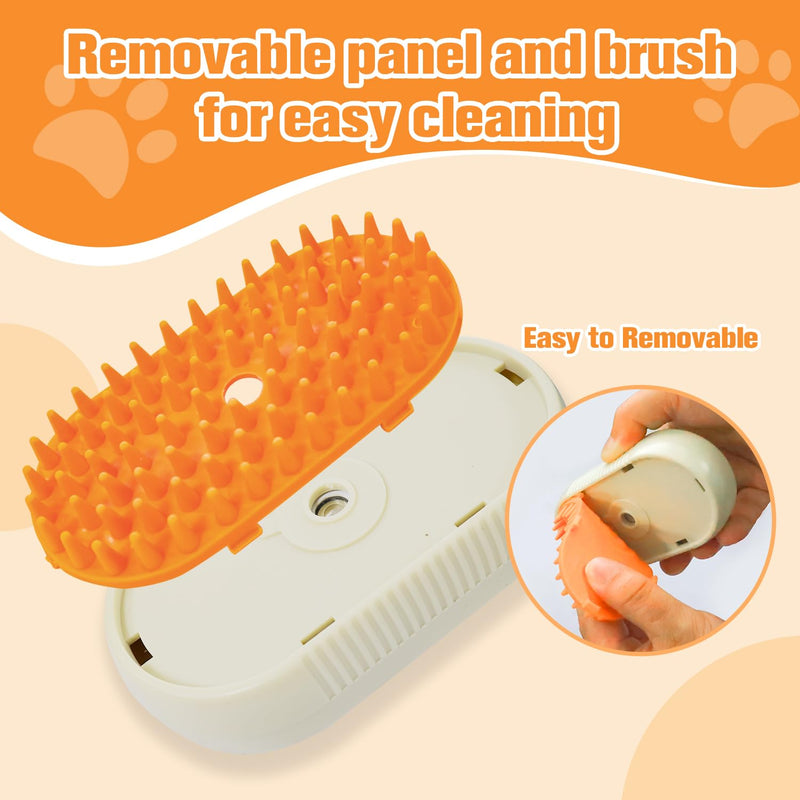 Dog Steam Brush,3 in 1 Cat Steam Brush,Steam Cat Brush,Silicone Massage Grooming Pet Steam Brush for Cats Dogs,Rechargeable Cat Steam Brush for Shedding,Tangled And Hair Loss Remover Cat Brush. - BeesActive Australia