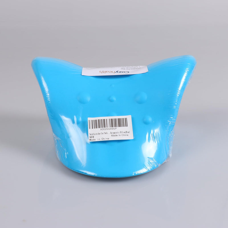Cozyhealth Neck Stretcher for Neck Pain Relief, Neck and Shoulder Relaxer Cervical Traction Device Pillow for TMJ Pain Relief and Muscle Relax, Cervical Spine Alignment Chiropractic Pillow (Blue) - BeesActive Australia