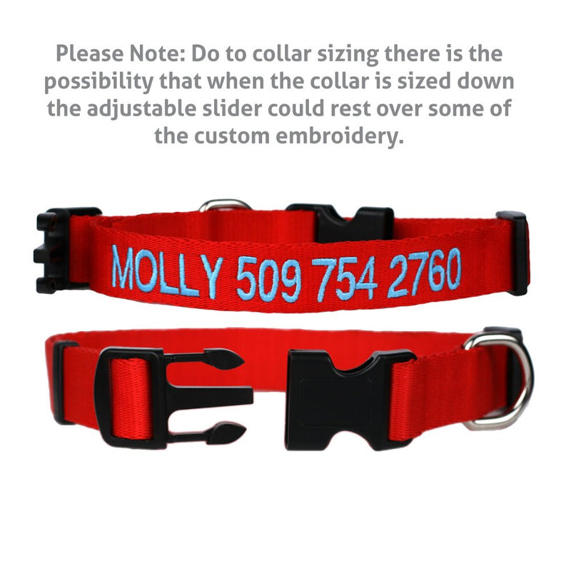 GoTags Personalized Dog Collar, Custom Embroidered Pet ID Dog Collar with Pet Name and Phone Number, Adjustable with Quick Release Snap Buckle - BeesActive Australia