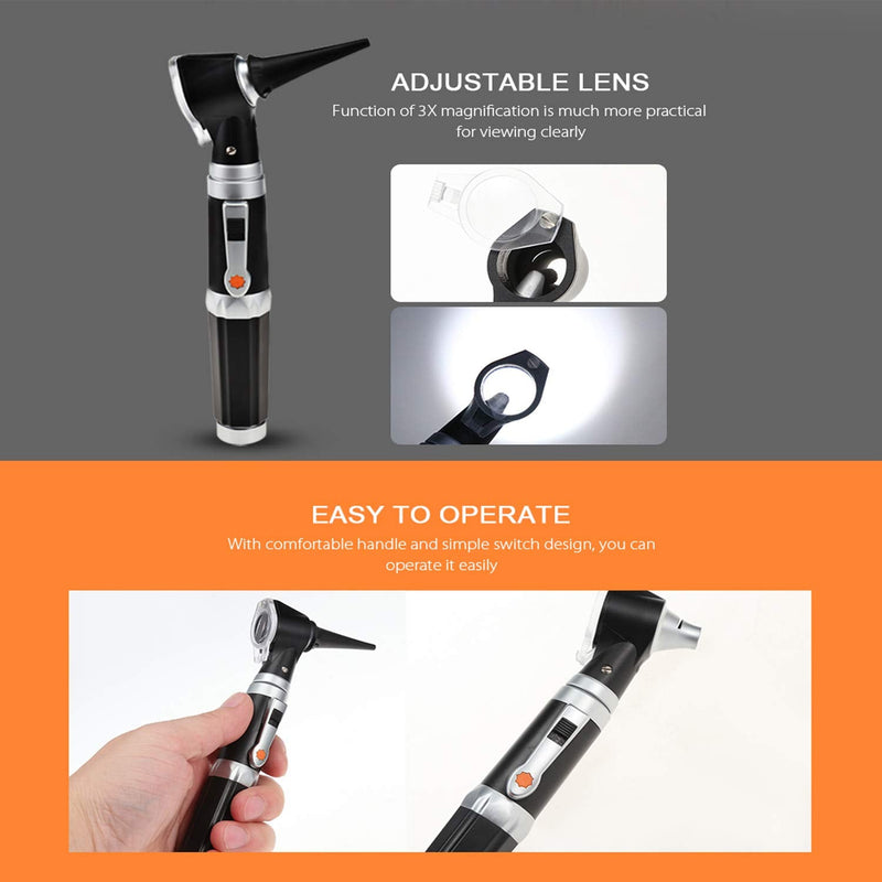 Otoscope Kit,Professional Diagnostic Ear Care Tool with 3.0V LED Bulb, 3X Magnification, 4 Speculum Tips Size - for Children, Adults, Pets, etc. - BeesActive Australia