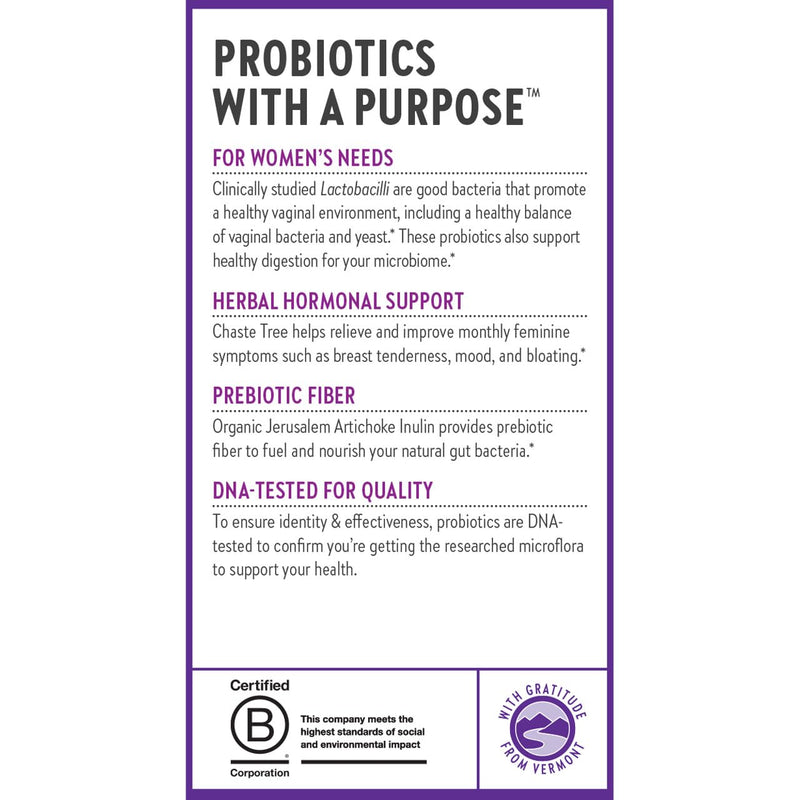 New Chapter Women's Daily Probiotic Supplement, 60 Count | Probiotics for Vaginal Health with Chaste Tree for Hormonal Support, Has Prebiotics, 100% Vegetarian and Non-GMO 60 Count (Pack of 1)