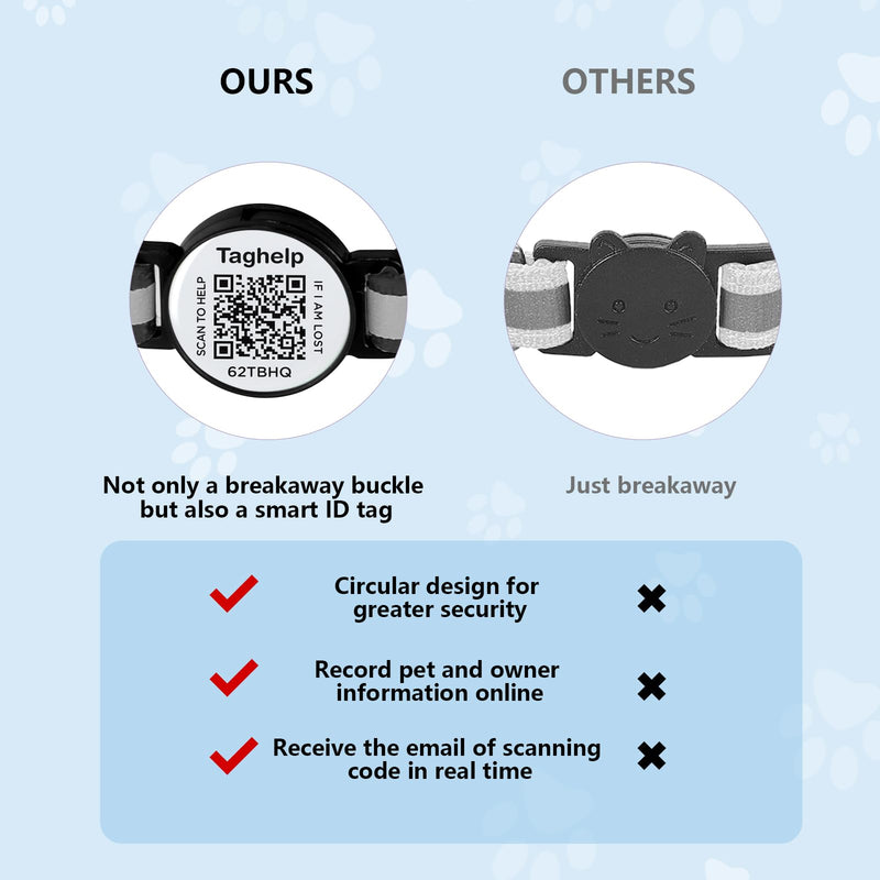 AirTag Cat Collar with Smart id tag, Cat Tracker Collar with Air Tag Holder, Safety Breakaway Buckle and Name Tag, Compatible with Apple Airtag, for Cats, Kittens and Small Dogs (Pink Cute paw Print) collar with airtag holder Pink Cute paw Print - BeesActive Australia