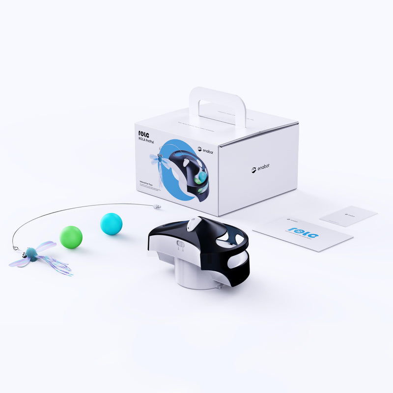 Enabot EBO ROLA Interactive Module for ROLA PetPal Cat Camera: Rolling Balls, Neckstock, Remote App Control, Used with Rola Petpal Smart Robot - BeesActive Australia