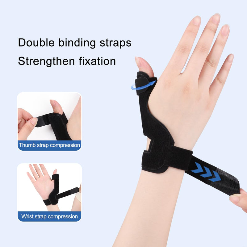 Thumb Spica Splint Brace - 2 Pack Trigger Finger Splint Wrist Support for CMC, De Quervain’s Tendonitis, Pain Relief, Arthritis, Tendonitis, Thumb Stabilizer Adjustable Fit Right or Left Hand Black - BeesActive Australia