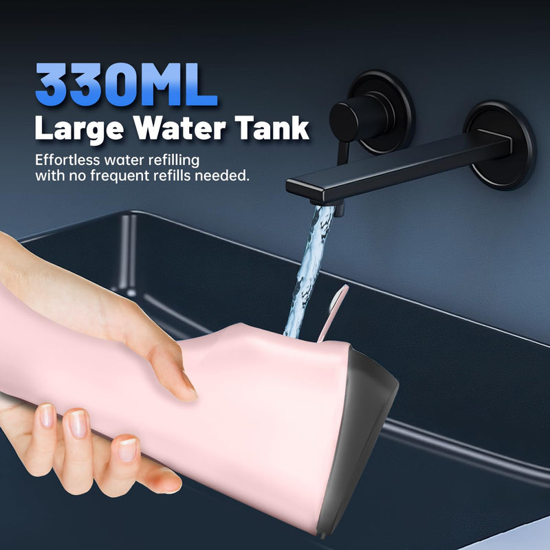 Water Dental Flosser Pick for Teeth MAKJUNS 3 Modes Rechargeable Cordless Oral Irrigator Portable IPX7 Waterproof Tooth flossers for Home Travel(Pink) Pink