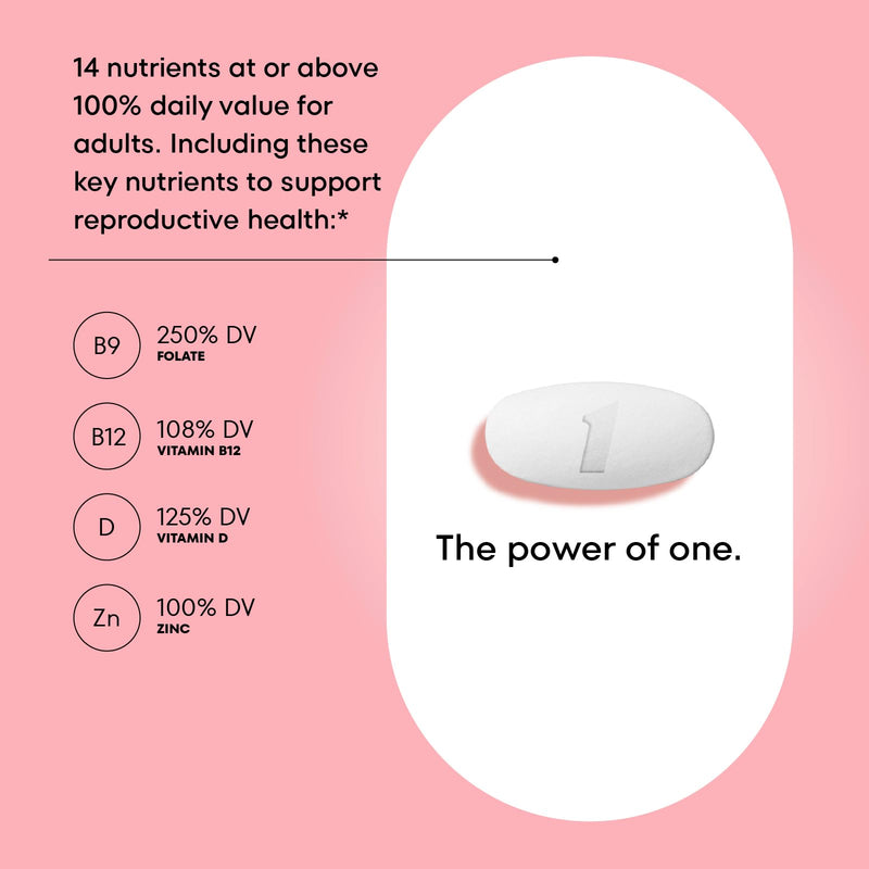 One A Day Pregnancy Planning Prenatal Multivitamin for Women, Pre Pregnancy Vitamins for Women with Methylfolate, Folic Acid, Zinc, Vitamin B12 & Vitamin D to Support Reproductive Health, 60 Tablets