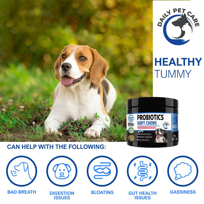 Probiotics for Dogs – Natural Digestive Treats for Gut Health, Immunity, Diarrhoea & Itchy Skin Relief – Salmon Flavour Probiotic Chews – Probiotic Dog Treats
