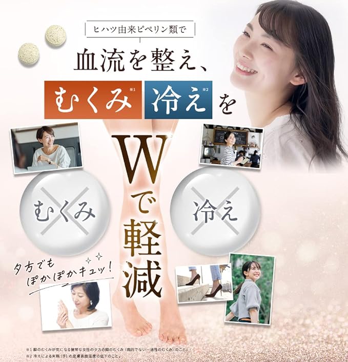Mitsuboshi Wellness My swelling care habits 31 days supply 62 tablets Food with functional claims Hihatsu derived piperine Swelling legs Cold hands and feet 1 bag - BeesActive Australia