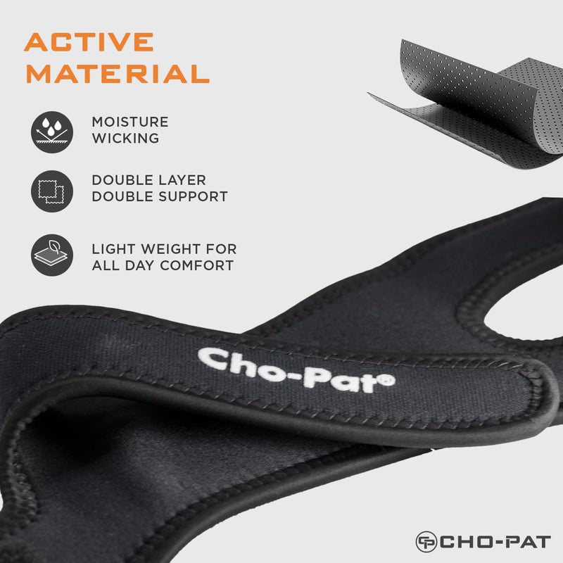 Cho-Pat Dual Action Double-Layer Adjustable Knee Strap, Full Mobility and Knee Pain Relief for Chondromalacia, Osgood Schlatter’s, Tendonitis, and Meniscus Tears, Medium Black - BeesActive Australia