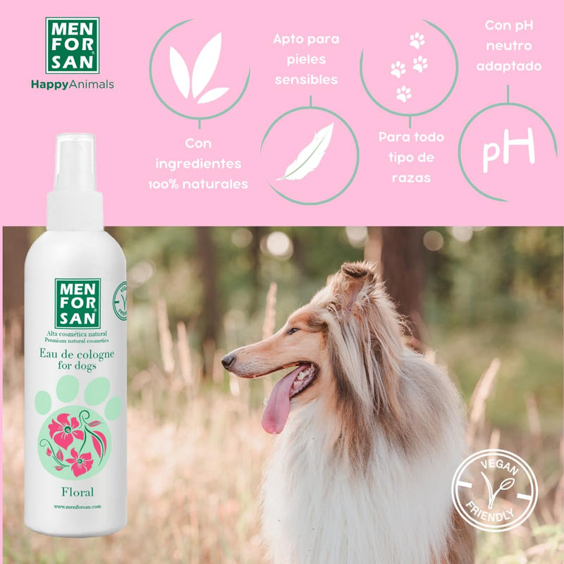 MENFORSAN Eau de Toilette for dogs : Floral : Intense and refreshing scent : Deodorizing effect : With very mild ingredients that do NOT irritate the skin : Neutral pH : 125 ml - BeesActive Australia