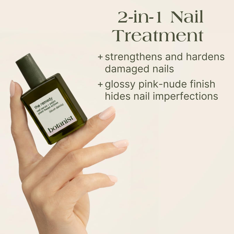 Botanist The Remedy | Nail Strengthening Polish | Repairs & Hardens Nails Damaged from Acrylics, Dip & Gel Manicures | Non-Toxic, 84% Plant Based, 21-Free & Vegan (Blush Dahlia) Blush Dahlia - BeesActive Australia