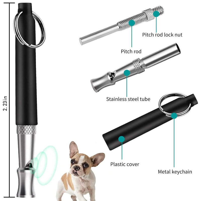 Dog Whistle, 2-Pack Professional Ultrasonic Dog Whistle to Stop Barking, Recall Training, Ultrasonic Silent Dog Whistle Training to Stop Barking Control Devices for Neighbors Dog, with Black Lanyard - BeesActive Australia