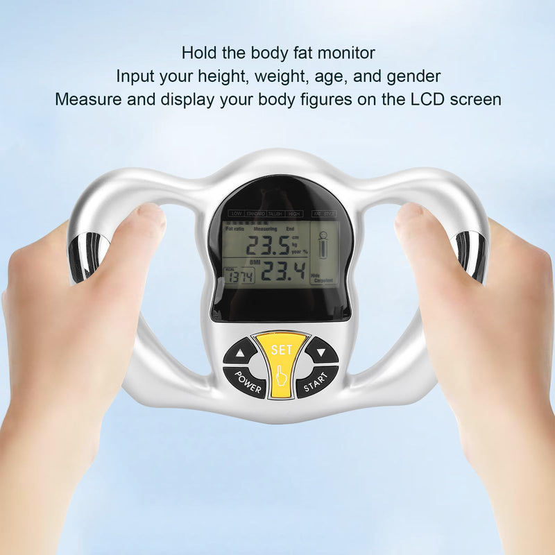 Handheld Body Fat Analyzer, Calorie Bmi Measurement LCD Screen Portable Digital Health Monitor Body Fat Measuring Instrument Bmi Meter Fat Analyzer Body Fat Monitor Fat Measuring - BeesActive Australia
