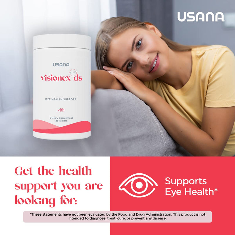 USANA - Visionex DS Lutein & Zeaxanthin Formula - 28 Tablets | Includes Lutein, Zeaxanthin, Bilberry Extract and Vitamin C For Blue Light Support, Retinal Health and Vision
