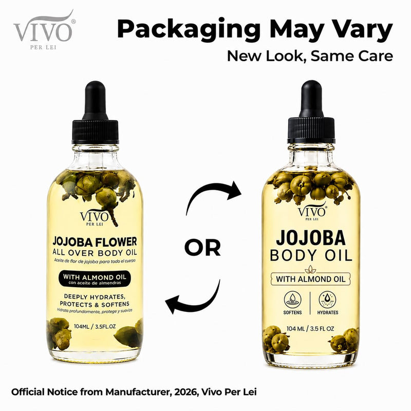 Vivo Per Lei Jojoba Moisturizing Body Oil - with Almond Oil - 3.5 Fl Oz | After Shower Body Oil - Deeply Hydrates - Real Flower Inside - Also Contains Camellia & Vitamin E - Lightweight - Non-Greasy