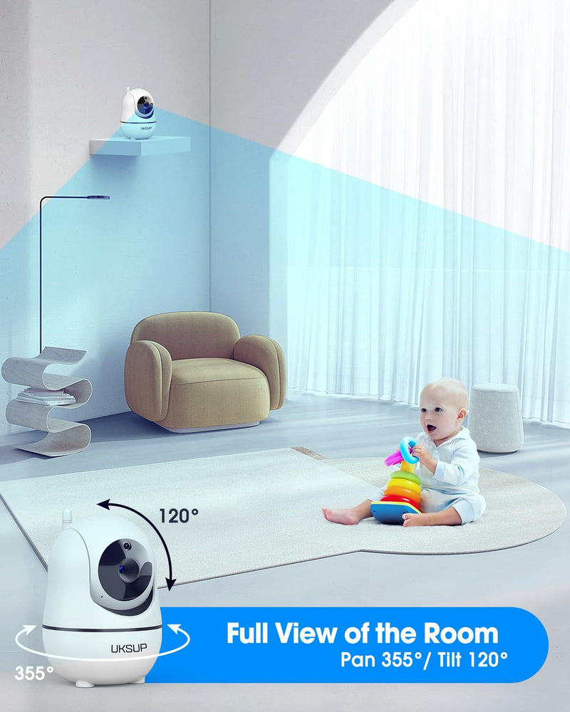 Baby Monitor with Camera and Audio - 5” Display Video Baby Monitor with 29 Hour Battery Life, Remote Pan & Tilt, 2X Zoom,Auto Night Vision, 2 Way Talk, Temperature Sensor,Lullabies,960 Feet Range 1 Camera - BeesActive Australia