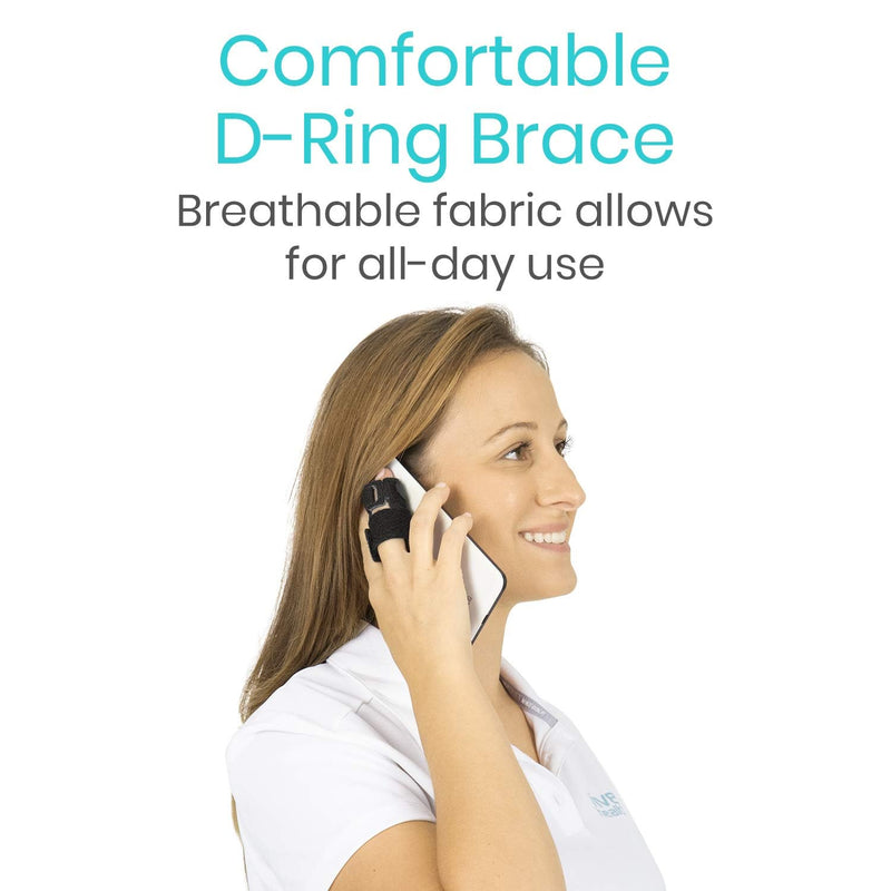 Vive Trigger Finger Splint Brace - Middle, Pinky, Pointer, Ring and Thumb Support - Palm Strap Included - Straighten Curved or Broken Fingers - Adjustable, Breathable Fit - Aluminum Pain Relief Guard Black - BeesActive Australia