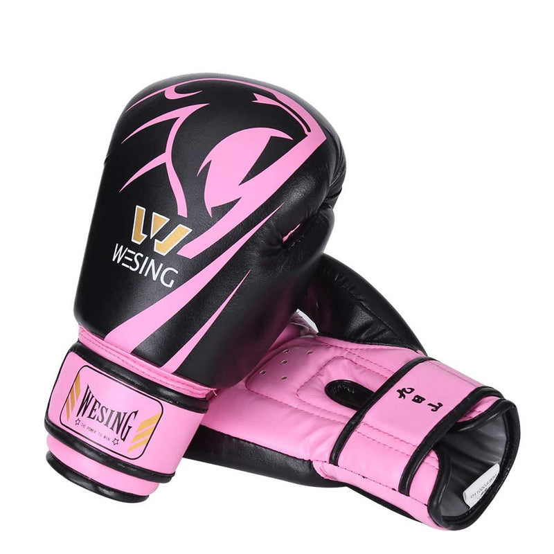 Wesing Kids Professional Boxing Gloves Men Women Boxing Gloves Kickboxing Sparring Workout Training Gloves for Adult Kid Pink 10oz