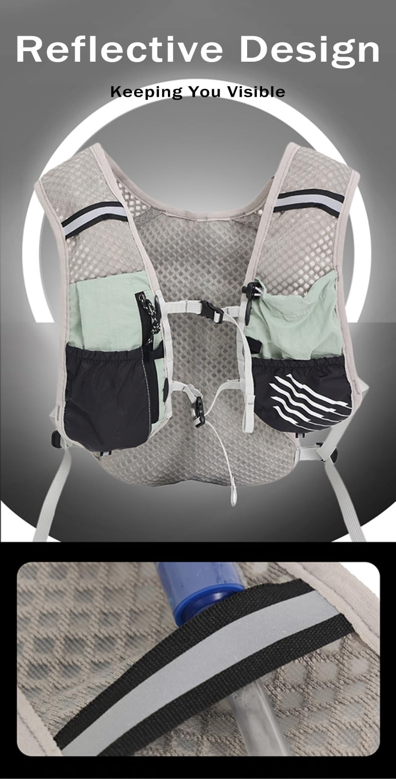 Hydration Running Vest Ultra-Lightweight for Women Men [2025 Upgraded], Breathable All-Weather Water Vest Hiking Backpack, Adjustable Water Backpack for Hiking, Cycling, Trail Marathon Race - Blue