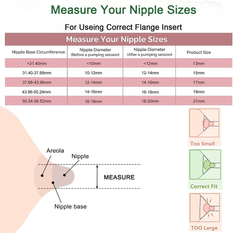 Flange Inserts 13/15/17/19/21mm 5pcs,Suitable for Medela,Spectra 24mm Shields/Flanges,Compatible with Momcozy S12 Pro/S9 Pro/S9/S12 Wearable Breast Pump,Reduce 24mm Tunnel Down to Correct Size 5size-flange insert - BeesActive Australia