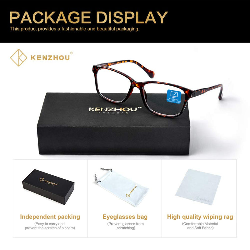 K KENZHOU Blue Light Blocking Glasses/Computer/Gaming/TV/Phones Glasses with Spring Hinges, Anti Eyestrain & UV Glare, Ease Dry Eye, Headache, Blurry Vision, for Men & Women (2 Pack) Twilight and Blue - BeesActive Australia