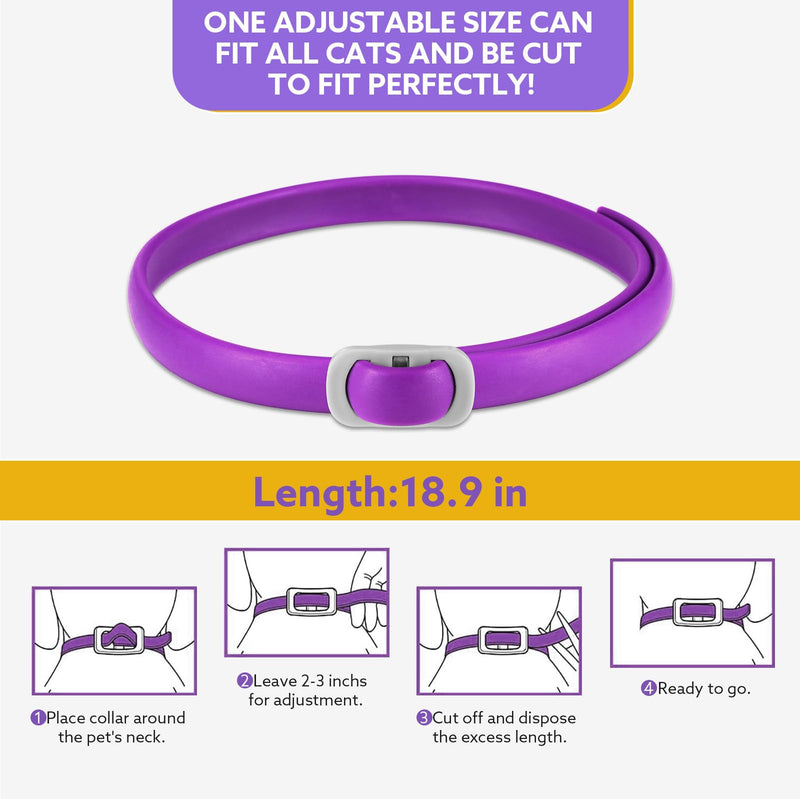 Abodiuss Calming Collar for Cats 4 Pieces, Adjustable Design Pheromone Embedded Calming Collar for Anxiety, Sentry Calming Collar Durable 120 Days, 18.9 Inch Collar (Cat) - BeesActive Australia