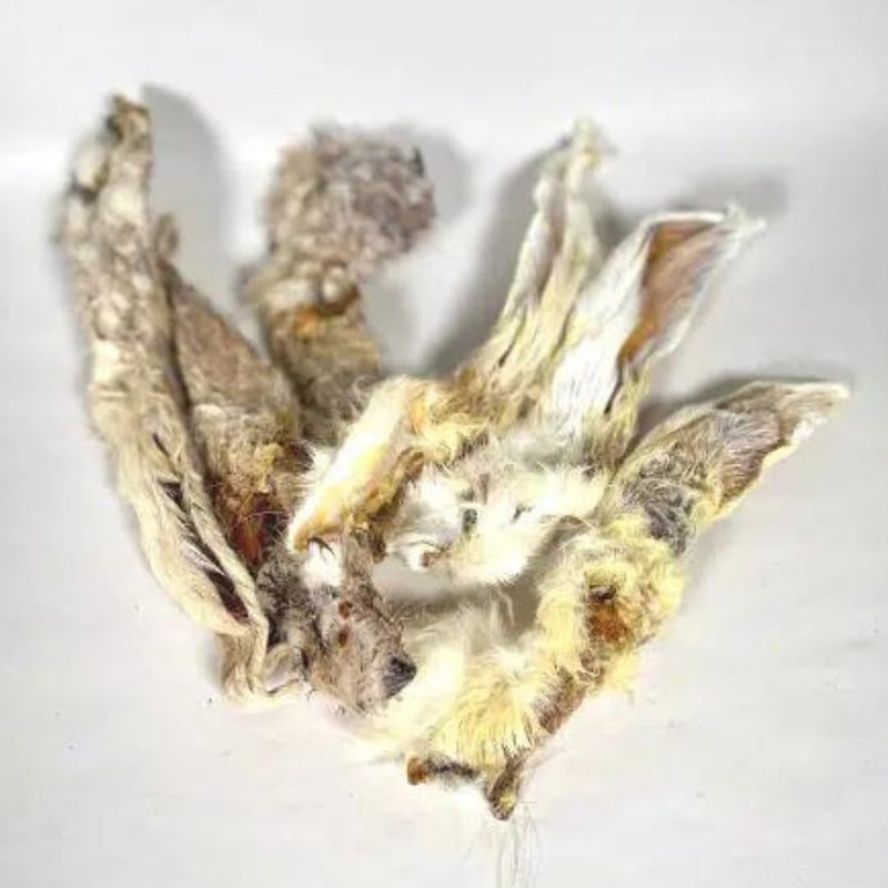 Rabbit Ears for Dogs with Fur | Natural Air Dried Dog Chews | 100% Rabbit Single Protein Treat | Grain Free | High Protein | Long Lasting Chew by Chomp & Chew 15 g (Pack of 20)